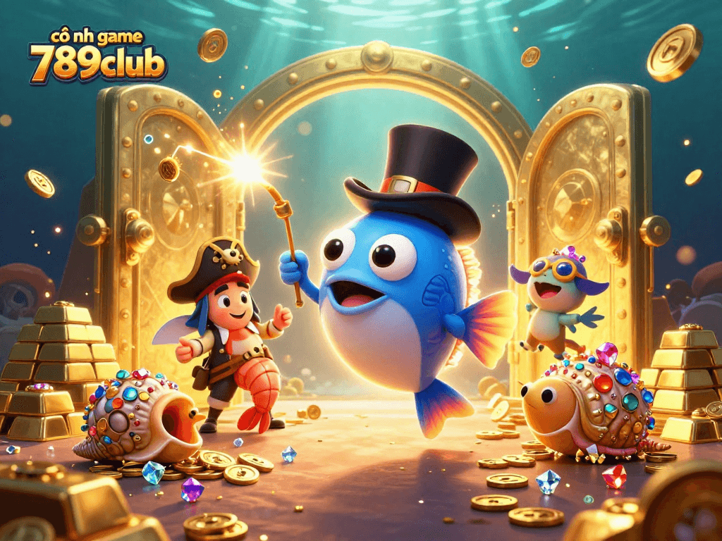 Experience the excitement of cổng game 789club with treasure-filled characters in an engaging casino atmosphere.