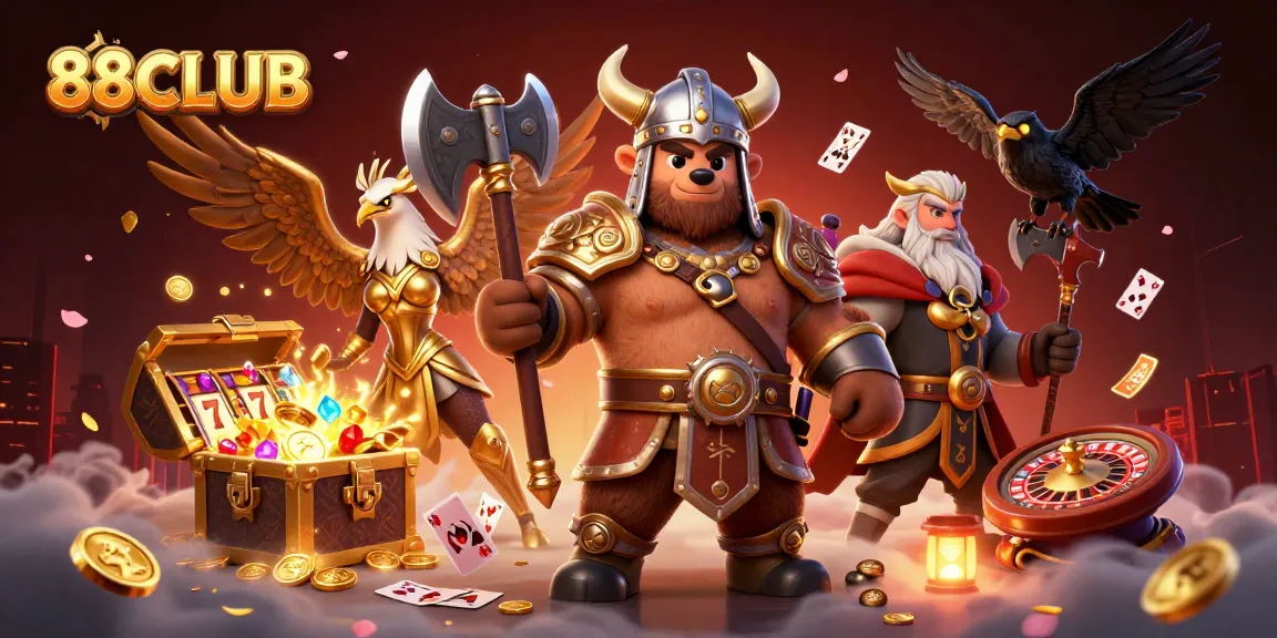 Explore the immersive 88CLUB gaming landscape with thrilling characters and dynamic casino elements.