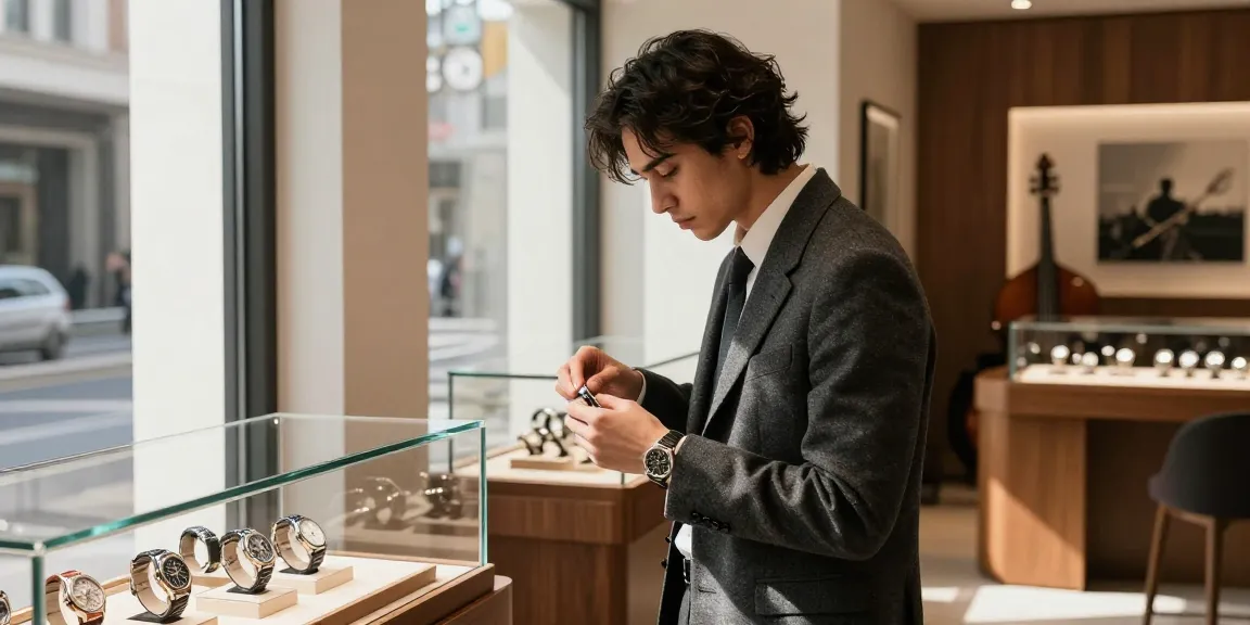 Exploring high-end clone watches in a stylish boutique showcasing premium replica timepieces.