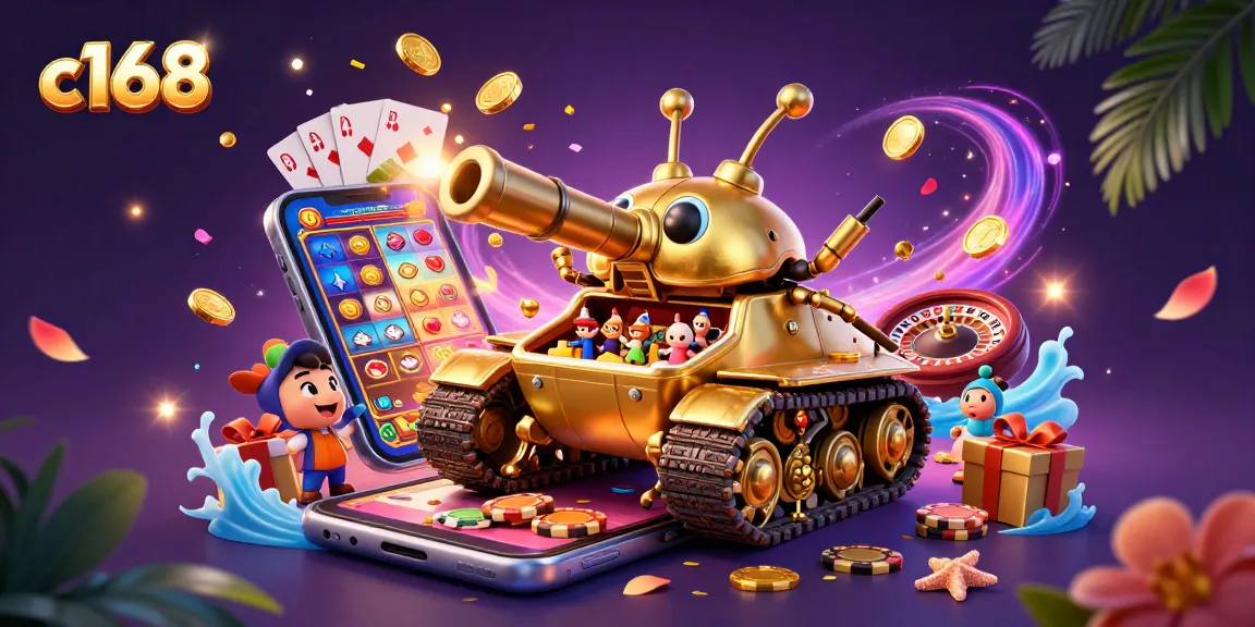 Enjoy thrilling gaming experiences at C168 with its dazzling mini casino inside a golden tank.