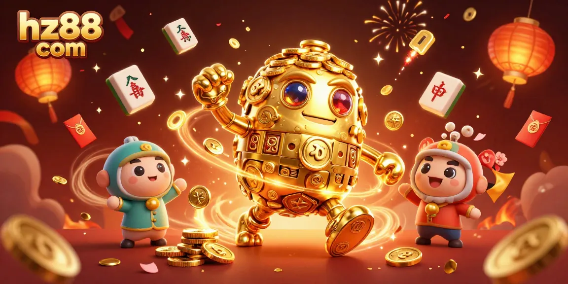 Experience exciting gaming at hz88 com featuring a golden golem and festive decorations.