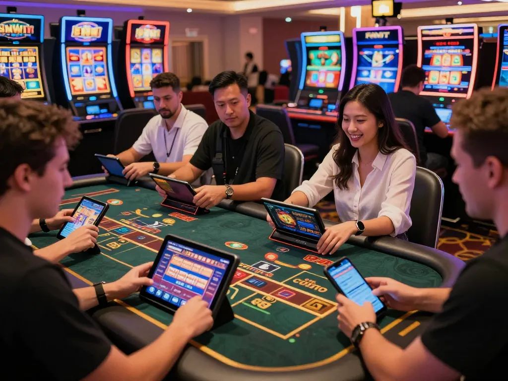 Engaged players enjoying thrilling games at Sunwin online casino.