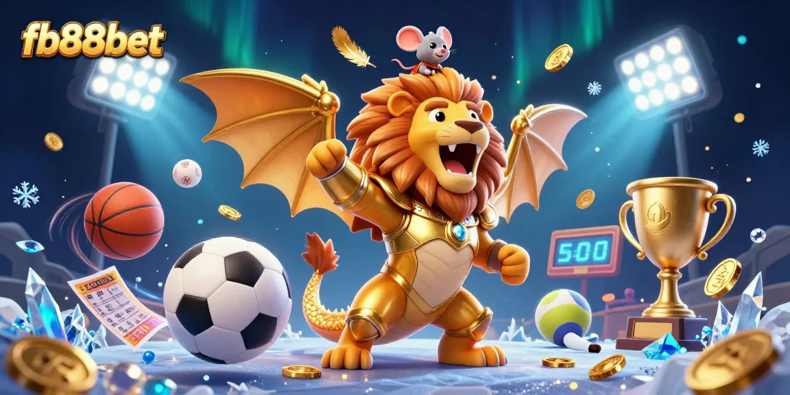 Engage with fb88bet's exhilarating sports betting atmosphere featuring a triumphant chimera.