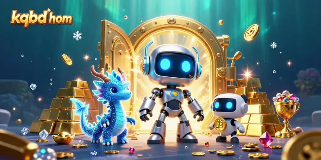 Engage with kqbd hom and win big in this vibrant 3D casino scene featuring dynamic characters and dazzling treasures.