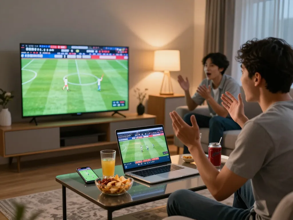 Watching a live match on Luong Son TV while placing bets for xem bóng đá trực tuyến experience.