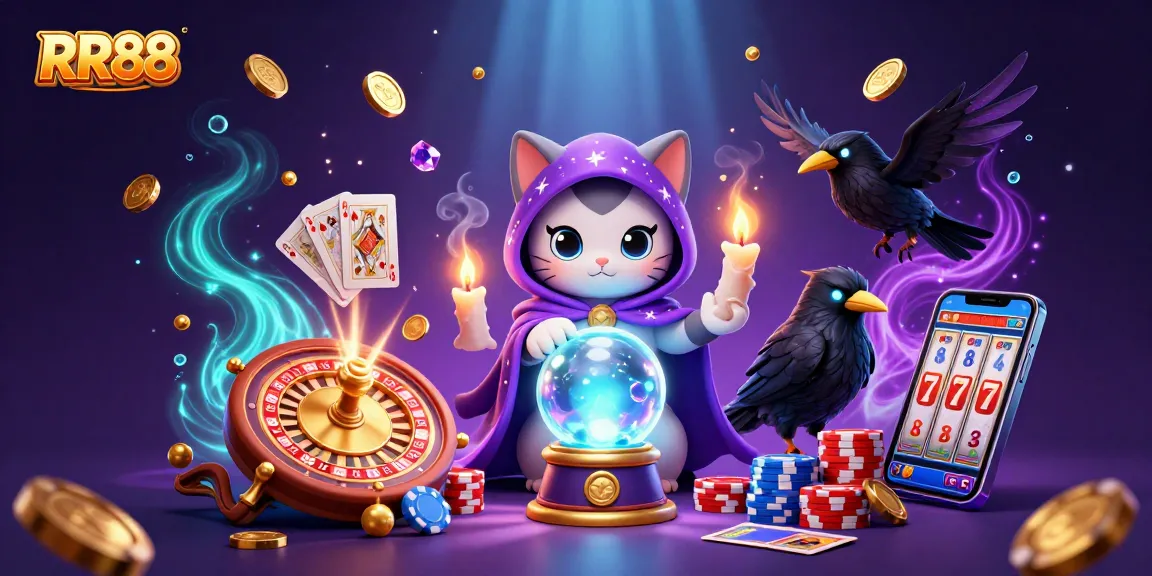 Win big with RR88 at this vibrant online casino scene with mystical elements and gaming excitement.