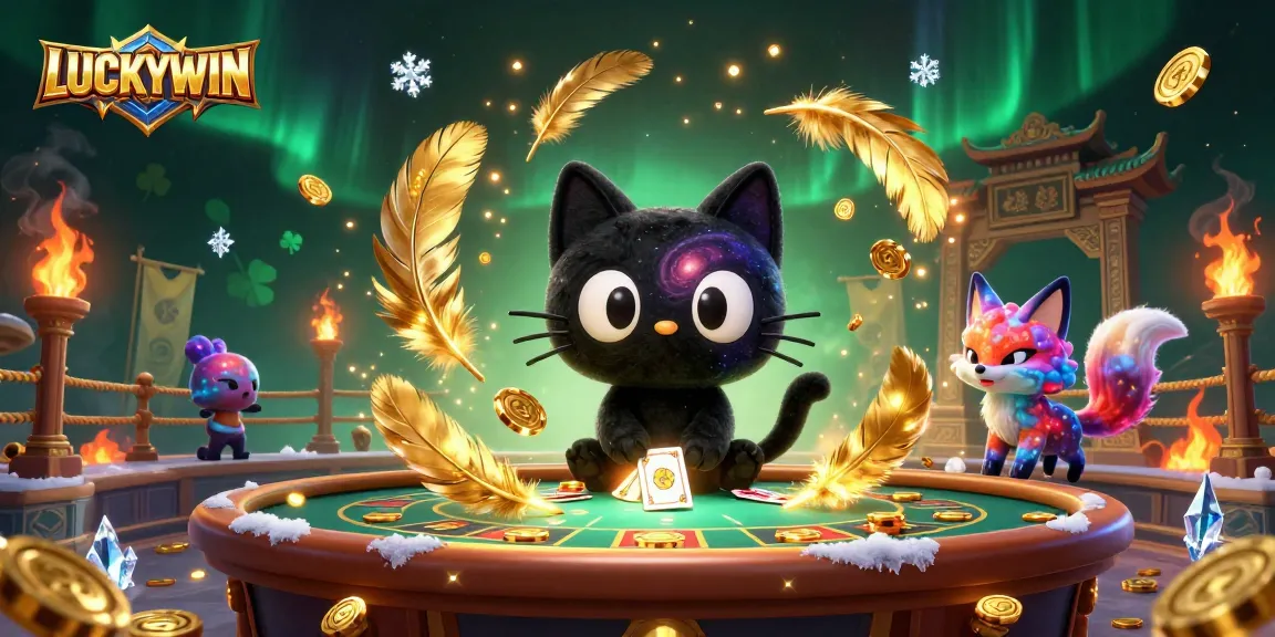 LUCKYWIN sets the stage with a cosmic casino scene, attracting players with vivid details.