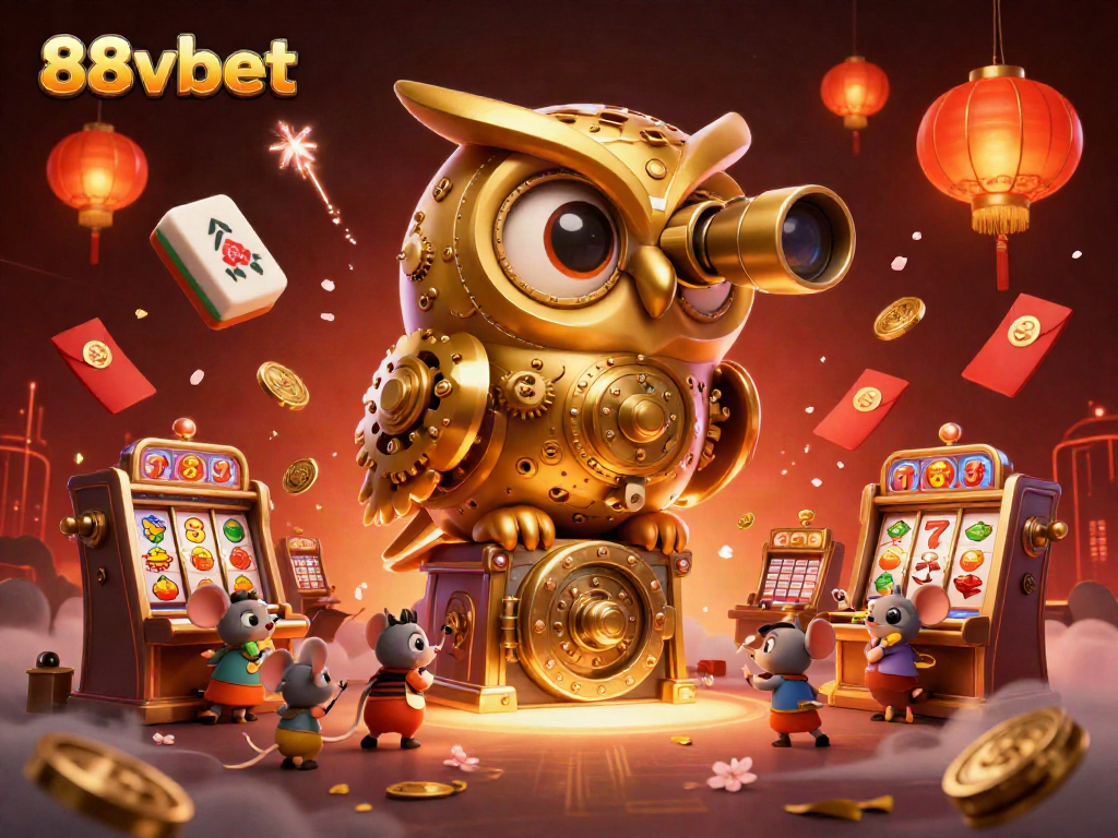 Engage with 88vbet's vibrant casino world featuring a cartoon owl and lively gaming elements.