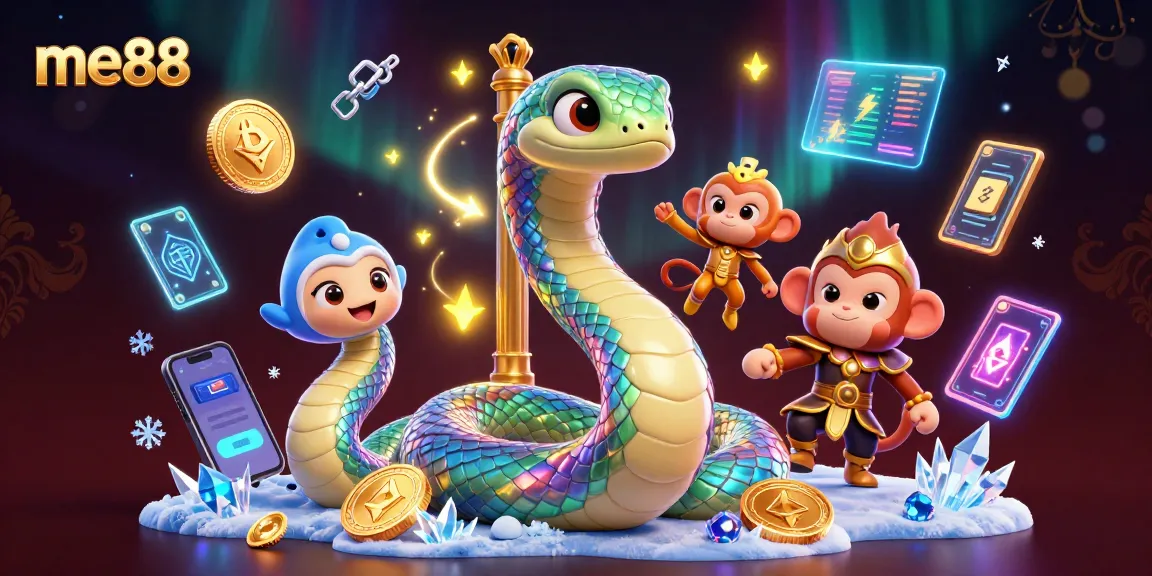 Engage with exciting me88 games, featuring a playful monkey king and vivid crypto elements.