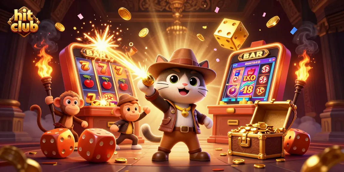 Spin and win at hit club with an adventurous cat and monkey in a treasure-filled temple!