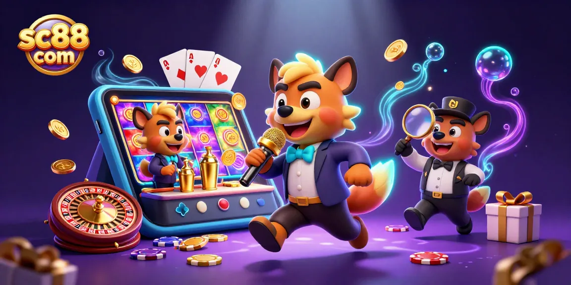 Engage in the thrilling atmosphere of sc88 com with animated hyenas at a comedy casino.