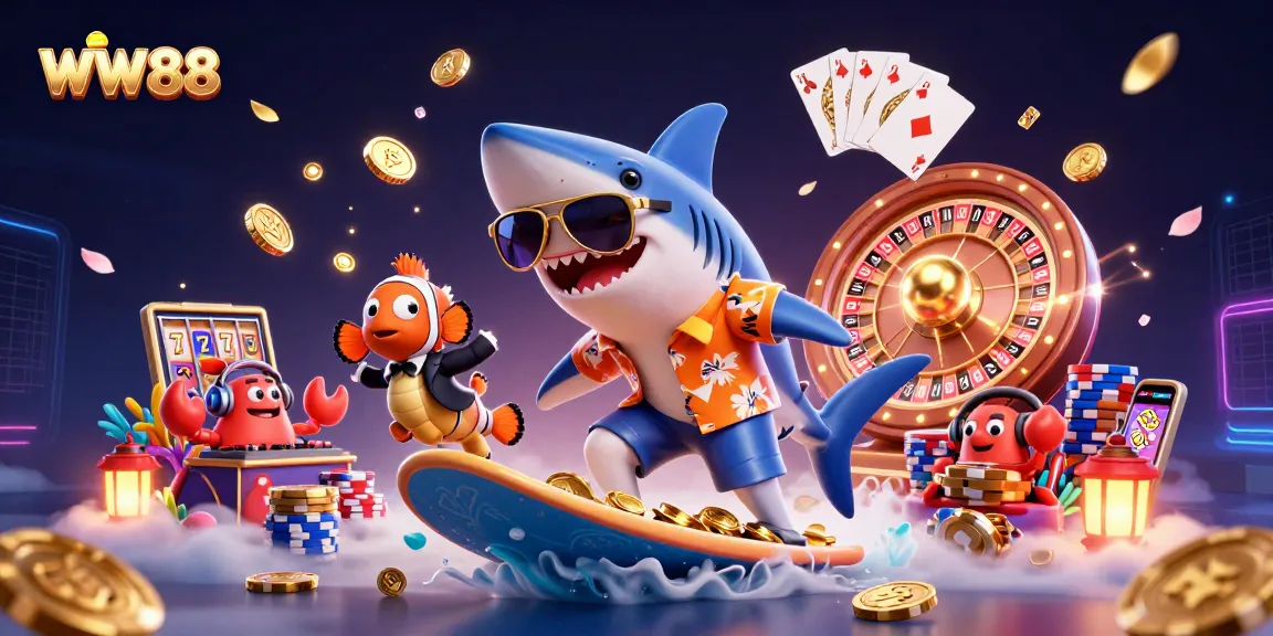 Experience exciting games and big wins at WW88 with our vibrant casino illustration.