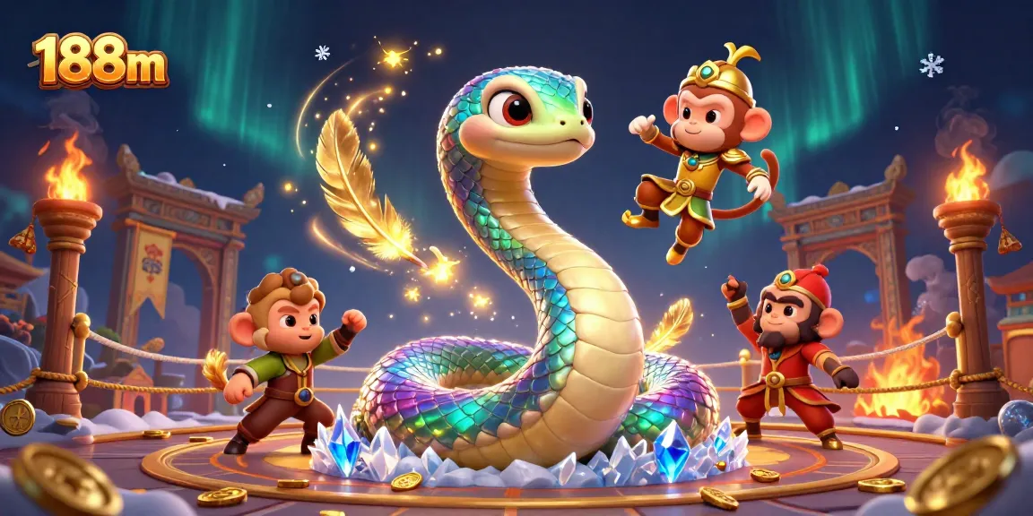 Experience the thrill of gaming at 188m with vibrant characters and gold coins swirling in a dynamic casino scene.
