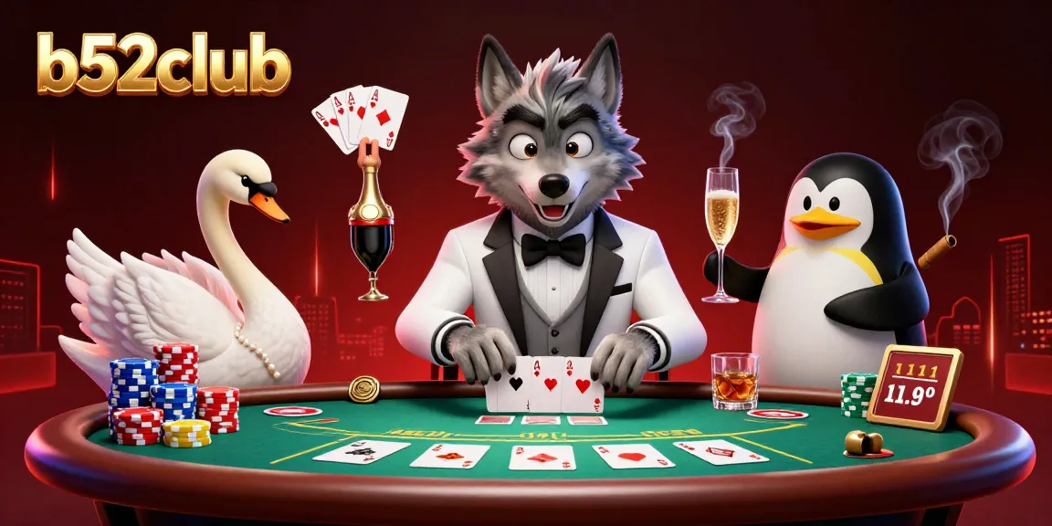 Join b52club for an exciting baccarat game featuring charming characters and vibrant casino elements.